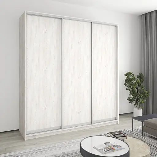 Шкаф-купе трехдверный MebelStar Комбо AL 3ДСП 220x60x240 см Аляска серый (MBS-2092)