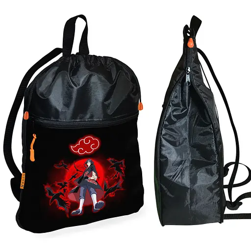 Рюкзак-мешок для обуви,спортивной формы Аниме Наруто Акацуки детская сумка для сменки с расширителем (01212)