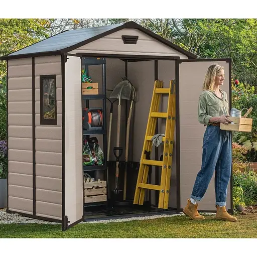 Сарай пластиковый Keter MANOR 6x5 м бежево-коричневый - фото 6