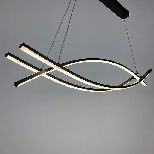 Люстра современная черная в двух размерах Line.F Длина 100 см - фото 7