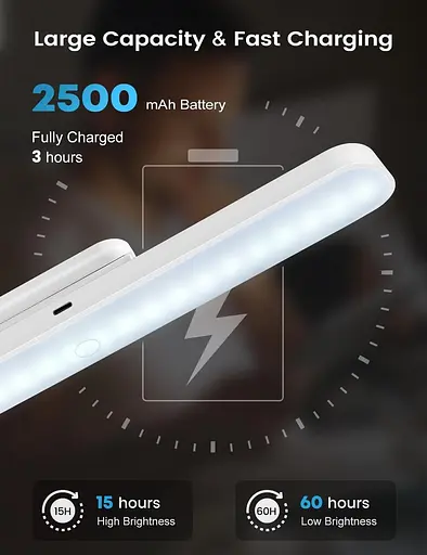 Ledronix Підвісні світильники для кухні, 2 шт., 2500 мАг, USB-C, що перезаряджаються, з регульованою яскравістю, сенсорні світильн - фото 5