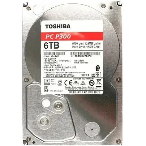 Жесткий диск Toshiba P300, SATA3, 128 Мб, 5400 об/мин 3.5" 6Tb (HDWD240UZSVA) (12 месяцев гарантии) - фото 1