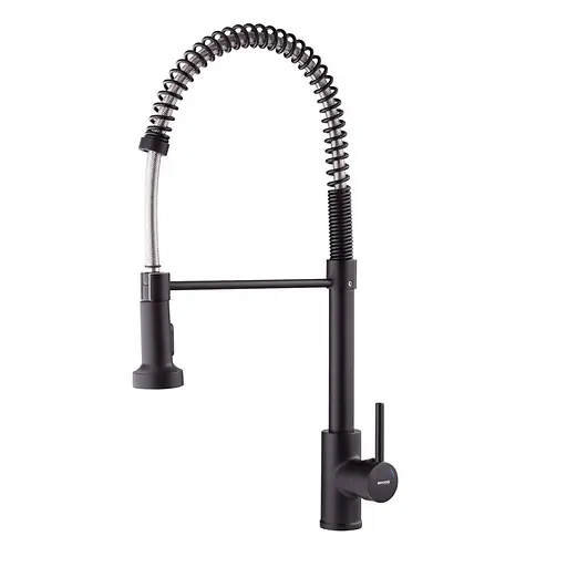 Змішувач для кухні з виливом пружина Mixxus Premium Spring 017 Black MI6951 Чорний матовий - фото 1
