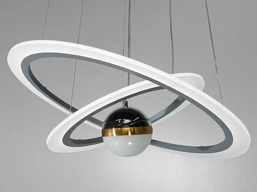 Новинка, світлодіодна люстра з додатковим підсвічуванням, 85 Вт, сіра - фото 2