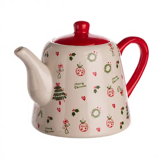 Заварочный фарфоровый чайник Yiwu Merry Christmas 1 литр horeca CR-1-15