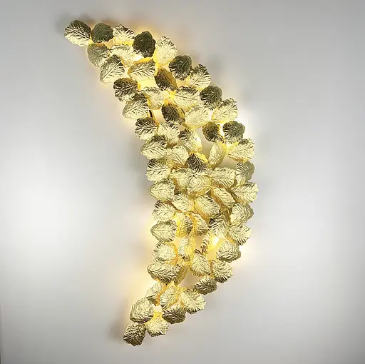 Настенный светильник в форме удлиненного листа Line F цвет корпуса золотой - фото 6