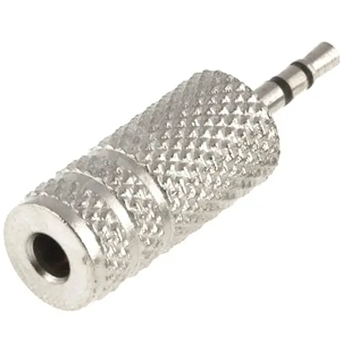 Переходник штекер папа 2.5 стерео- гнездо мама 3.5 стерео корпус металлический - фото 2