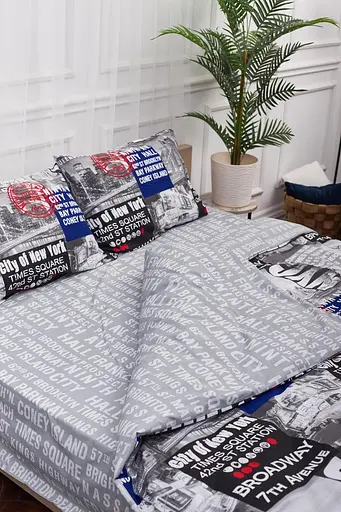 Комплект постільної білизни Moon&Star Бязь Gold Люкс New York King Size 220x240 наволочки 2х40х60 - фото 3