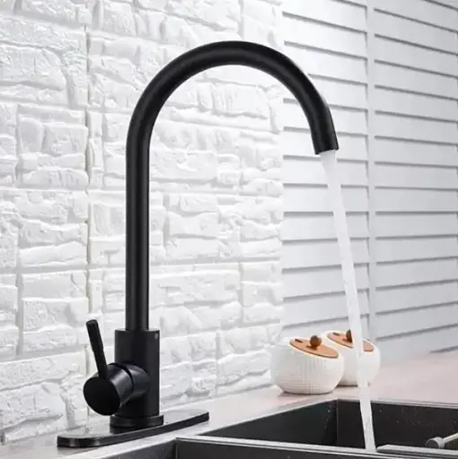 Смеситель для кухни Solone EZA4-D090KB однорычажный из нержавеющей стали Черный матовый 30412 - фото 5