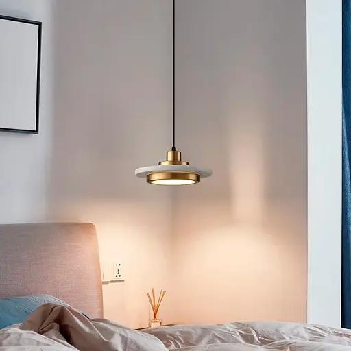 Підвіс Lumina із білим мармуровим плафоном LED в стилі Ар-деко Line.F SC 2/1 WH - фото 5