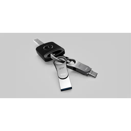 USB флеш-накопитель Silicon Power Mobile C80 64GB USB-A 3.2 Gen 1/USB-C Silver (SP064GBUC3C80V1S) [134403] - фото 6