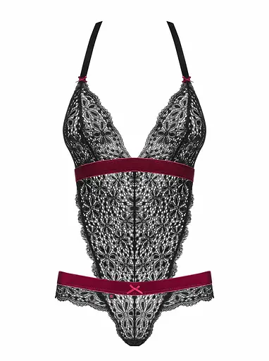 Боди Obsessive Rossita кружевное S/M черный - фото 5