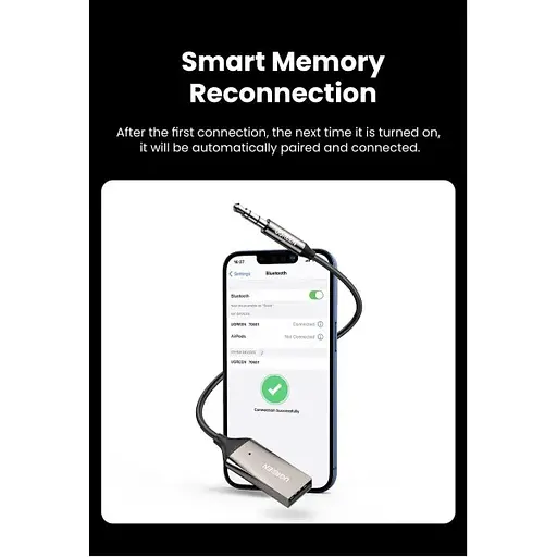 Bluetooth-ресивер UGREEN CM309 Bluetooth Car Receiver Aux with Mic (Space Gray)(UGR-70601) - фото 7