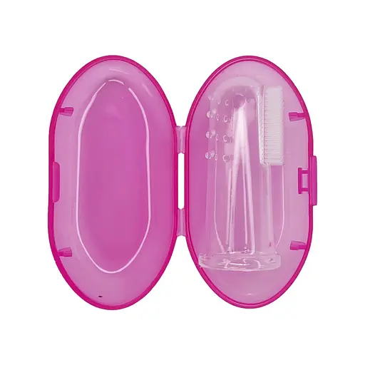 Силиконовая зубная щетка для десен MGZ-0706(Pink) в футляре