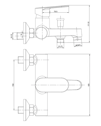 Cмеситель для ванны Imprese Lesna 10070 - фото 2