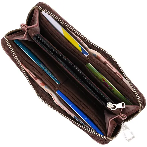 Кожаный женский кошелек Grande Pelle 19.5х9.7х2 см acs0027012 - фото 5