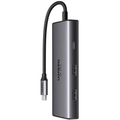 Док-станція USB3.1 Type-C --> HDMIx2 4K60Hz (8k30Hz)/USB 3.0x2/Type-C/PD 100W CM498 6 in 1 Ugr - фото 2
