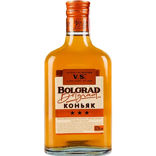 Коньяк Украины Bolgrad VS 3 звезды 40% 0.25 л