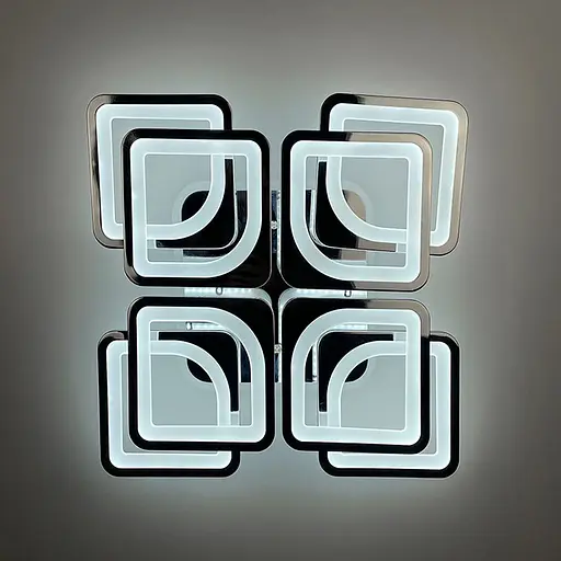 Світлодіодна LED люстра з RGB підсвіткою в корпусі кольору хром | Арт. A 2281/4+4 S RGB CH | Line F - фото 7