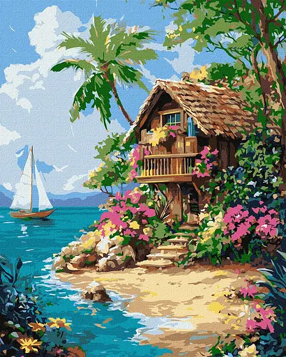 Набор для росписи по номерам Жизнь в тропиках, Ideyka, 40x50 см, КНО6377