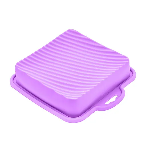Форма квадратна силіконова для випікання кексів, тортів, пирогів та тістечок 18х18 см, A-plus Фіолетовий 85743 - фото 8