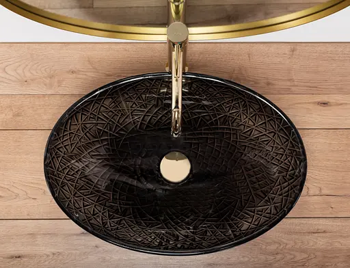 Умывальник Rea Frost Black накладной REA-U5071, Прозрачный - фото 5