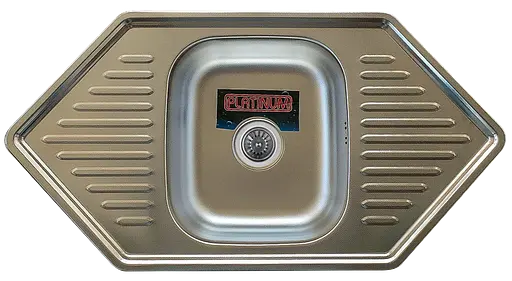 Кухонная мойка из нержавеющей стали Platinum 9550В декор (0,8/180 мм), R, Decor - фото 9