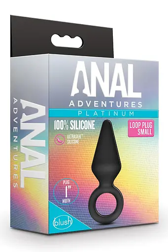 Анальна пробка Anal Adventures Platinum Loop Plug Small 7.6 см (чорний) - фото 3