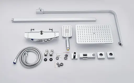 Душова система зовнішнього монтажу з термостатом Nett STH-32, Хром - фото 8