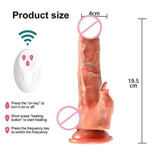 Реалистичный вибратор с подогревом для женщин 7 скоростей 19,5 см USB бежевый - фото 2