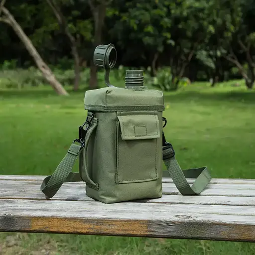 Тактическая фляга для воды 2 л с чехлом Зеленая - фото 6