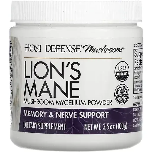 Натуральная добавка Host Defense Lion's Mane, 100 грамм