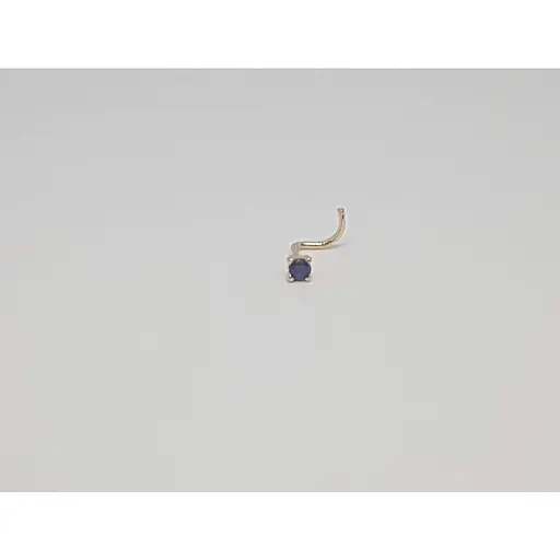 Золота сережка-пірсинг Dear в ніс Dear з фіанітом. 1017.1 Синій - фото 3