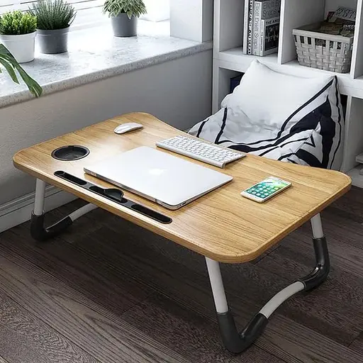 Складаний столик підставка для ноутбука Laptop table в ліжко з підстаканником в асортименті - фото 9