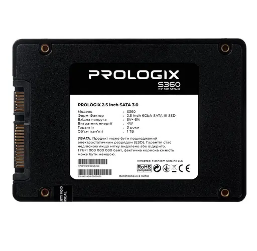 SSD диск 1TB Prologix S-360 2.5 SATAIII TLC - фото 2