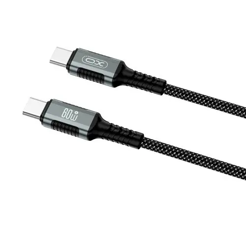 Кабель XO NB-Q267 Magnetic Braided Type-c to Type-c 60W Data Cable 1 м Черный - фото 1