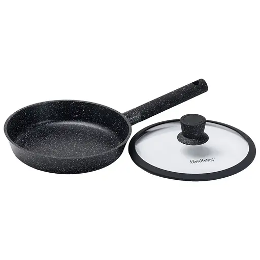 Сковорода антипригарная с крышкой Haus Roland HR155-1 ⌀ 25см алюминиевая сковорода 1,5л Черная - фото 5