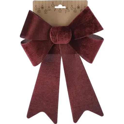 Бант декоративный Chomik велюровый 23x38 см бордовый (KOK3184) - фото 2