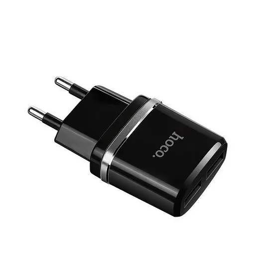 Адаптер питания Hoco C12 Smart dual USB набор с кабелем микро черный 6957531064114 - фото 4