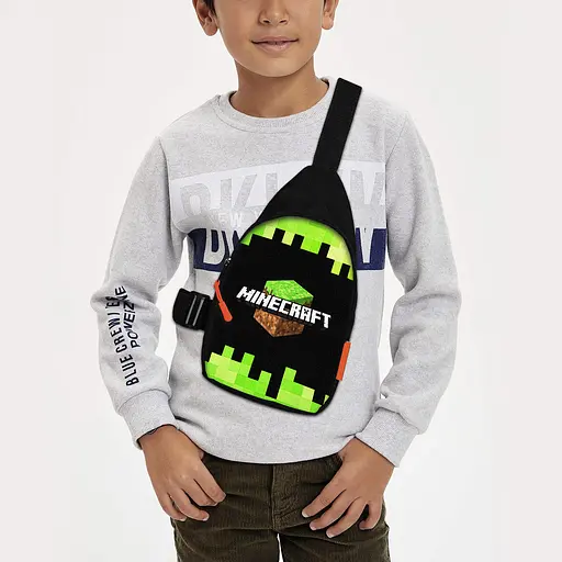 Сумка через плече дитяча Minecraft Кріпер 29х17 см сумка слінг для хлопчика (02074)
