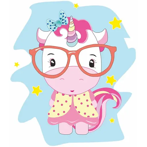 Полотно на картоне с контуром Rosa Start Умная единорожка 20х20 хлопок акрил