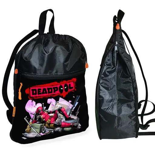 Рюкзак-мешок для обуви,спортивной формы Дэдпул детская сумка для сменки с расширителем (01237)