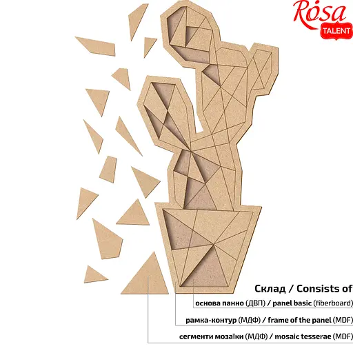 Основа для декорирования панно-мозаика Rosa Talent Кактус 1 МДФ 23х48.5 см - фото 2