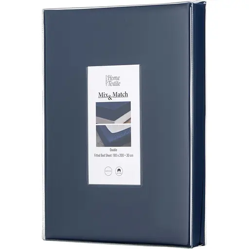 Простыня на резинке Ardesto Mix&Match, 180x200+30см, 100% хлопок, сатин, синий (ART1820FSN) - фото 1