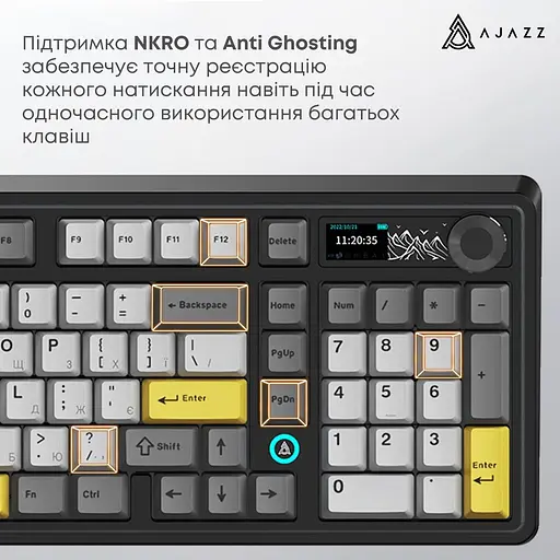 Клавиатура Ajazz AK980 V2 Gift Switch V2 Black Gray Yellow (AK980-V2-G-BGY) - фото 15