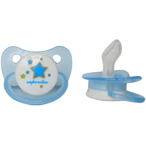 Пустушка силіконова Курносики Я люблю тата ортодонтична 6-12+ міс. блакитний (7016/6+ блак) - фото 1