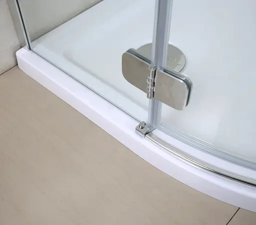 Душевая кабина угловая Volle Benita 90x90 распашная прозрачное стекло 8 мм с поддо ном PUF хром 1017.114601L4 коробки, Левая, прозрачная, хром - фото 4