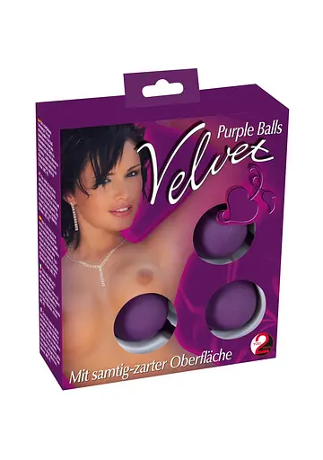 Вагінальні кульки Velvet Balls Triple, 19 см, фіолетовий