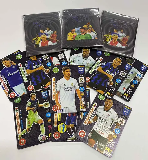 Дитячі футбольні картки чорні 100 шт, 10 упаковок колекційні Football Stars - фото 2