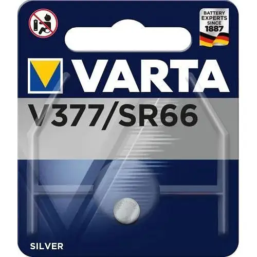 Батарейки SR66/V377, Varta, 1 шт, Blister (00377101401) - фото 1